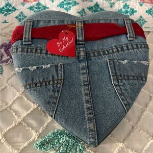 Blue Denim Heart-Shaped Valentine’s Day Gift Box